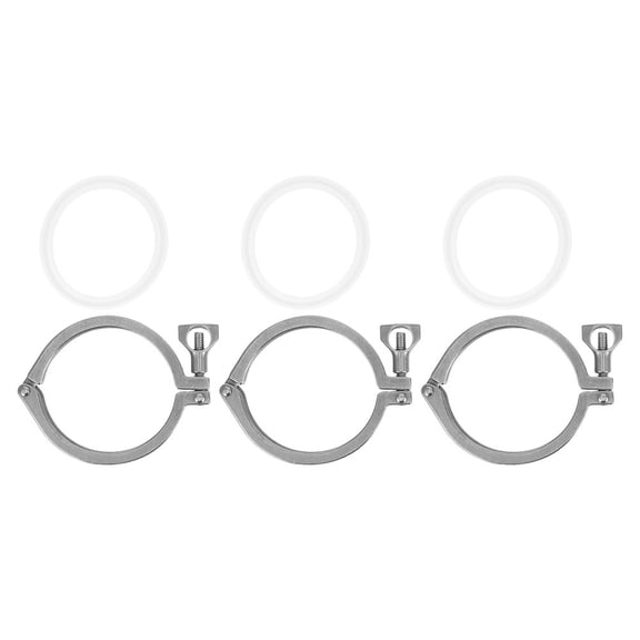 OUNONA Set of 3 Stainless Steel Quick Release Clamps Heavy-Duty Precision Cast Pipe Hangers for Secure Plumbing and Industrial Connections