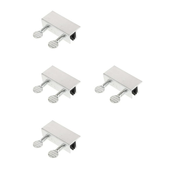 OUNONA  Set of 4 Sliding Glass Door Lock Window Stopper Child Silver