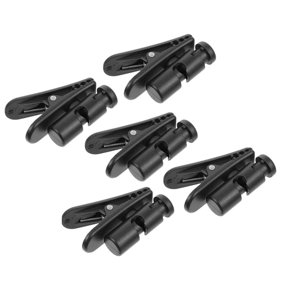 OUNONA Set of 5 Black Portable Headphone and Microphone Cord Clips, Cable Organizers for Headset and Audio Accessories