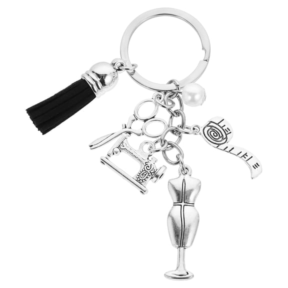 OUNONA Sewing Machine Key Chain Metal Keyring Clothing Making Tools Charms Keychain