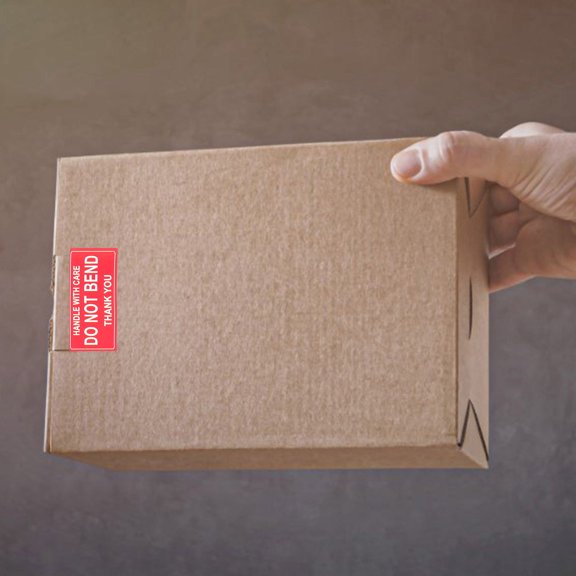 OUNONA Shipping Warning Labels Red Copper Plate Self Adhesive for Paper Plastic and Cardboard