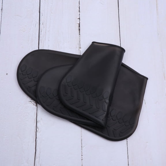 OUNONA Shoe Protector Cover Black PVC Waterproof Dustproof Unisex Adult 1 Pair