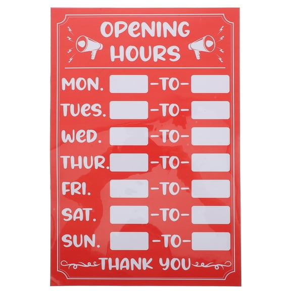 TABLETREANDS Business Hours Sign Changeable Proof Bank 1Pack 12X8in