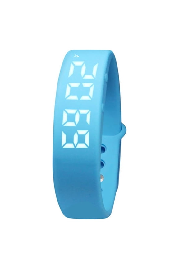 Silica Bracelet with LED Screen Pedometer and Sleep Tracking Blue Color