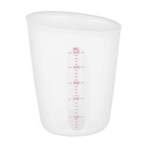 OUNONA White Silicone Measuring Beaker with Graduations, Liquid Measuring Cup for Accurate Baking and Cooking