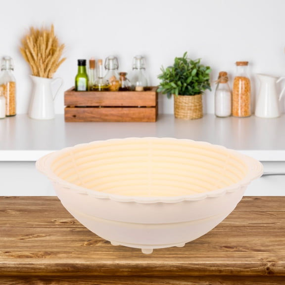OUNONA Silicone Proofing Basket for Bread Baking with Smooth Beige Surface Ideal for Dough Rising