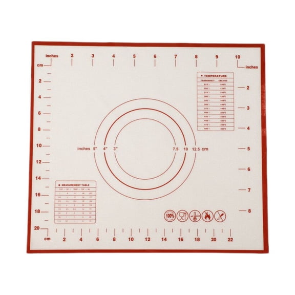 OUNONA Silicone Pizza Mat Non Stick Baking Sheets for Cooking Red 1Set