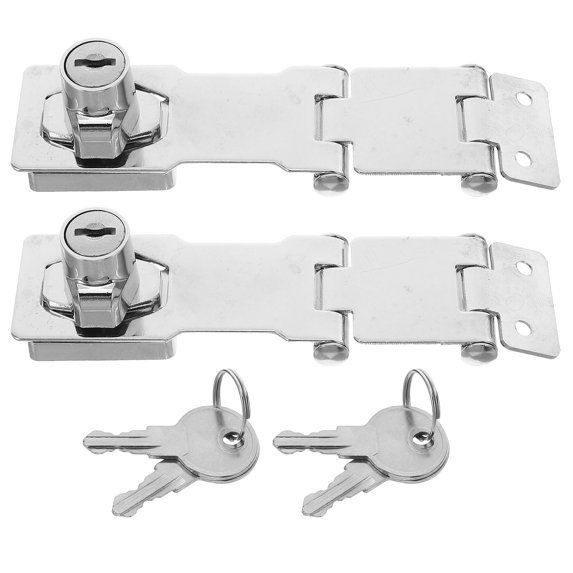 OUNONA 2Sets Silver File Cabinet Lock with Key Heavy Duty Cabinet Door Latch for Drawer and Refrigerator