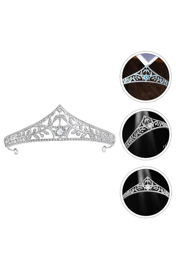 European Style Plated Silver Bridal Crown Alloy Wedding Hairband Fashion Hair Accessory