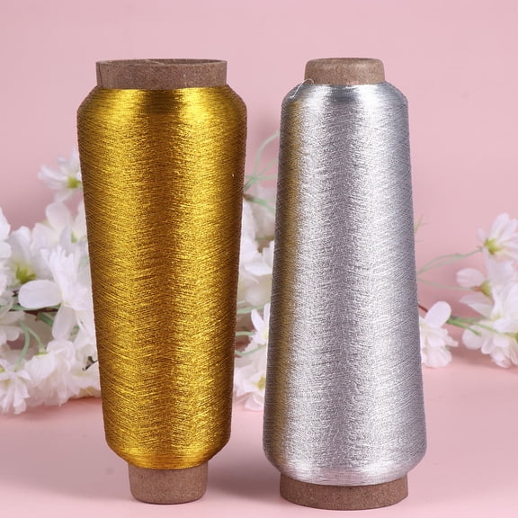 OUNONA 4 Rolls of Metallic Cord for Crafts Silver Emblem Embroidery for Women