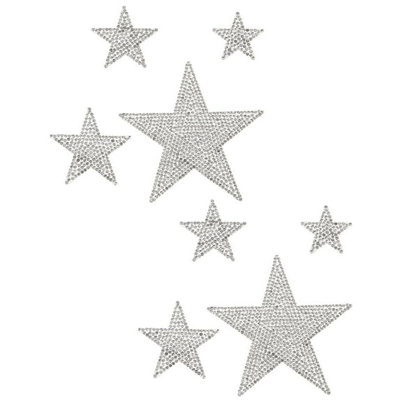 OUNONA Silver Rhinestone Car Sticker Decal SelfAdhesive Star Auto Decor Easy to Stick 2 Sets