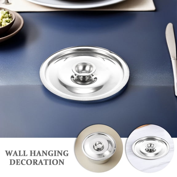 OUNONA Silver Stainless Steel Lid for Pan Cover and Seasoning Pot Kitchen Use