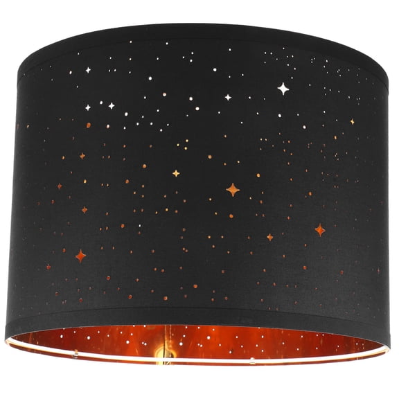 OUNONA Drum Lampshade Large Black Fabric 1Pcs Light Diffusion