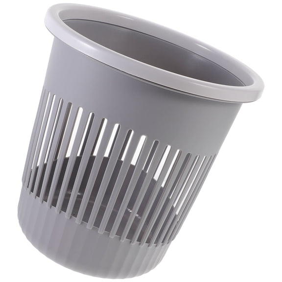 OUNONA Grey Plastic Trash Can, Simple Design for Home Use, Sturdy PP