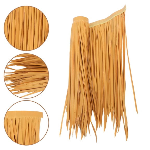 OUNONA Simulated Thatch Tile Roof Artificial Roofing Synthetic Chocolate