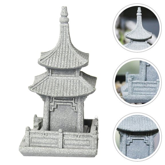 OUNONA Simulation Pavilion Shape Landscape Ornament Sandstone Pagoda Garden Decoration