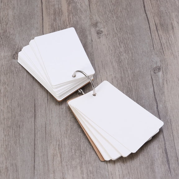 OUNONA Single Hole White Study Cards with Binder Ring for Notes and DIY Bookmarks