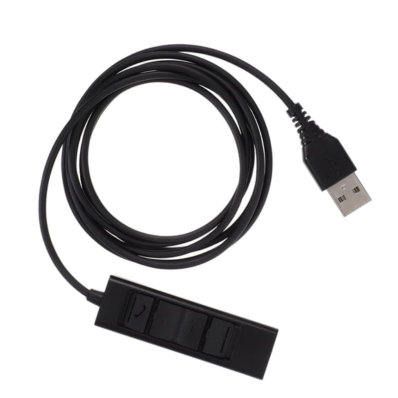 OUNONA Single Pin Headset USB Control Cable with Multifunctional Volume Mute Mic for Telephones