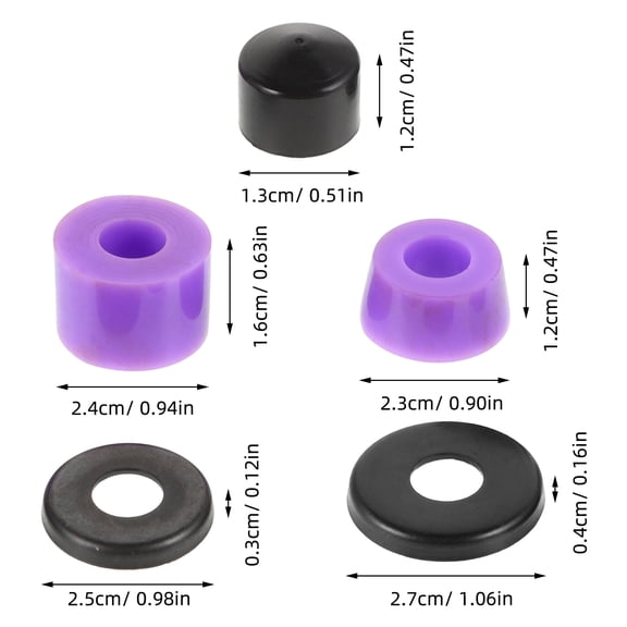 Homoyoyo Skateboard Truck Bushings Hard PU Multi- Replacement Parts for Skateboard Trucks
