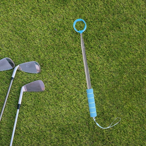 OUNONA Skyblue Telescopic Golf Ball Retriever for Golfer with Stainless Steel Design for Quick Ball Recovery 16.5 Inches
