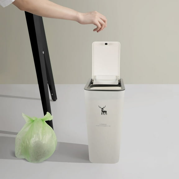 OUNONA Slim Kitchen Bin with Lid for Home PP Material Modern Design 13L Capacity