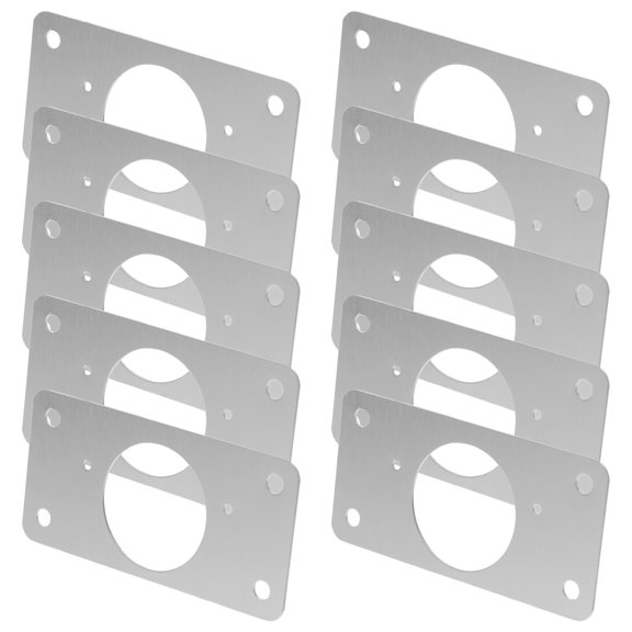 OUNONA Slot Handles Repair Hinge Plate 9.00X4.40X0.10CM Silver
