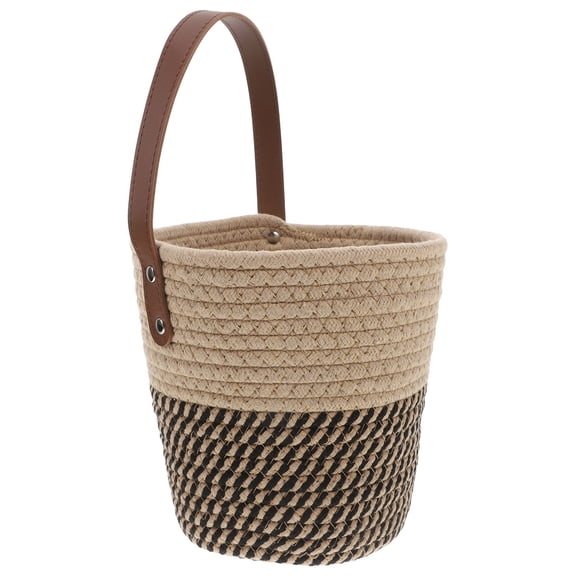 OUNONA Small Basket with Handle Multi Woven Storage for Homeowners Laundry Room 1Set