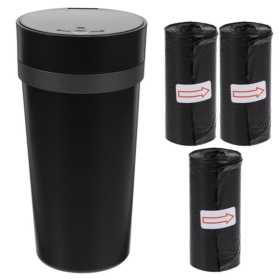 OUNONA Small Car Trash Can Black Detachable Easy Clean Trash Bin for Side Door Storage