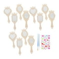 thumbnail image 1 of OUNONA  Small Handheld Mirror Wood Mirrors Strip Decor Child Travel, 1 of 8