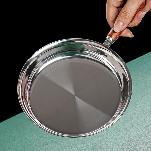 OUNONA Small Nonstick Frying Pan Stainless Steel Cooking Steaks for Home Cooks 1Set