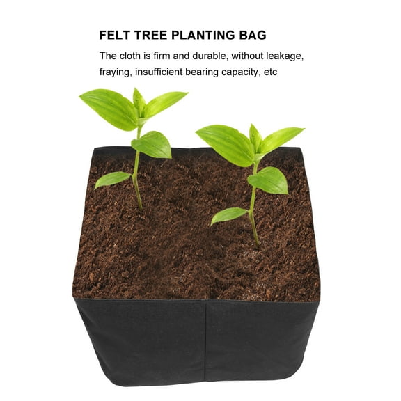 OUNONA Nonwoven Fabric Planting Bag Black Breathable Pouch for Garden Vegetable Growing