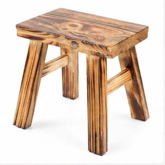 OUNONA Light Brown Wooden Stool for Home Use Comfortable Bathroom Bedroom Toilet Training