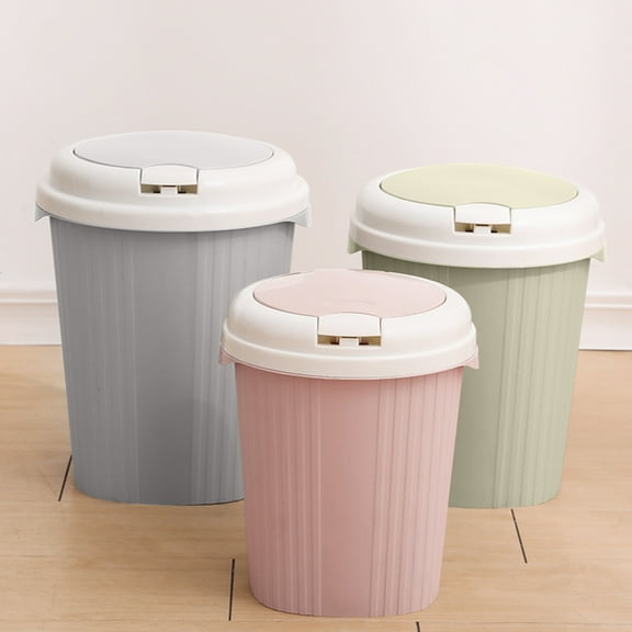OUNONA  Small Waste Push Trash Can Large Mouth Versatile Office