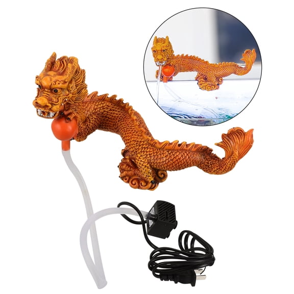 OUNONA Smooth Wear Resistant Orange Dragon Figurines for Fish Tank Landscape Decoration