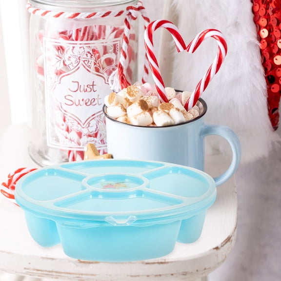 OUNONA Fun 6 Compartment Snack Tray with Lid for Parties and Everyday Use