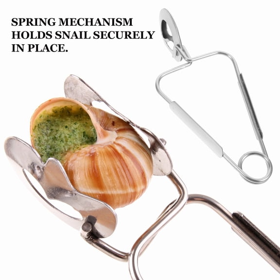 OUNONA Stainless Steel Snail Tong Fork Set Ergonomic Design for Home Use 1Set