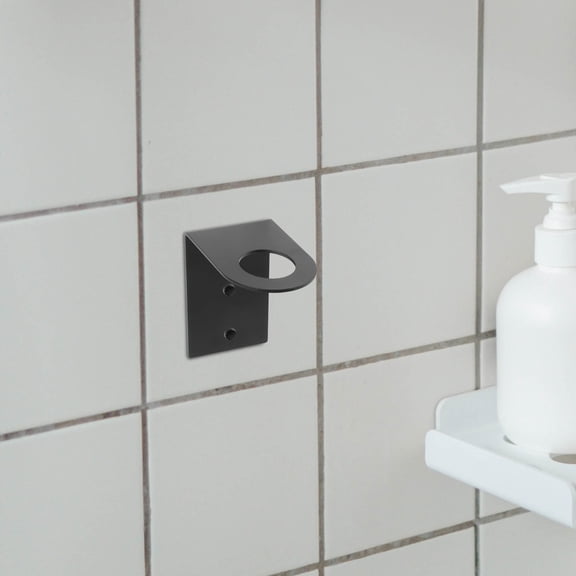 OUNONA Soap Bottles Dispenser Holder Stainless Pump Bottles Stand Wall Mount Hanging Jar Rack Shampoo Standing Shelf Lotion Bottles Storage Holder For Bathroom Black