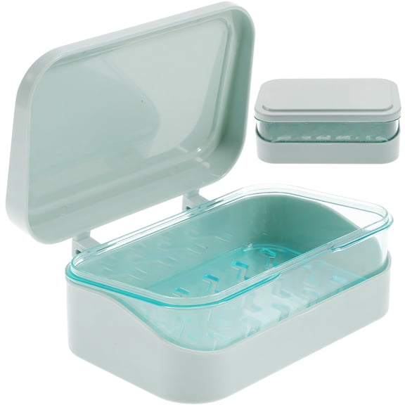 OUNONA ABS Sky Soap Holder Container Box for Bathroom, Soap Storage Organizer, 1 Set