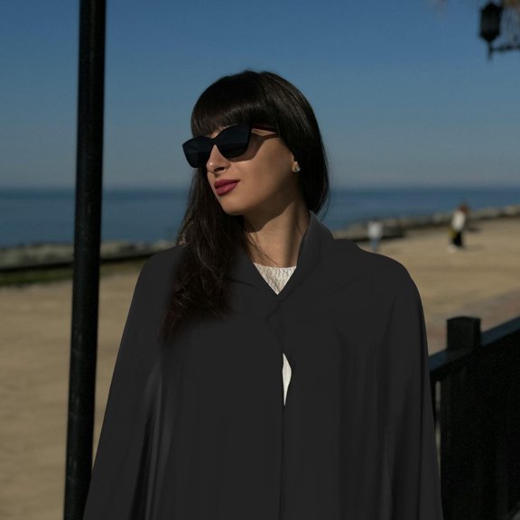 OUNONA Elegant Black Chiffon Wrap Lightweight Shawl Soft Formal Scarf for Bridal and Evening Wear