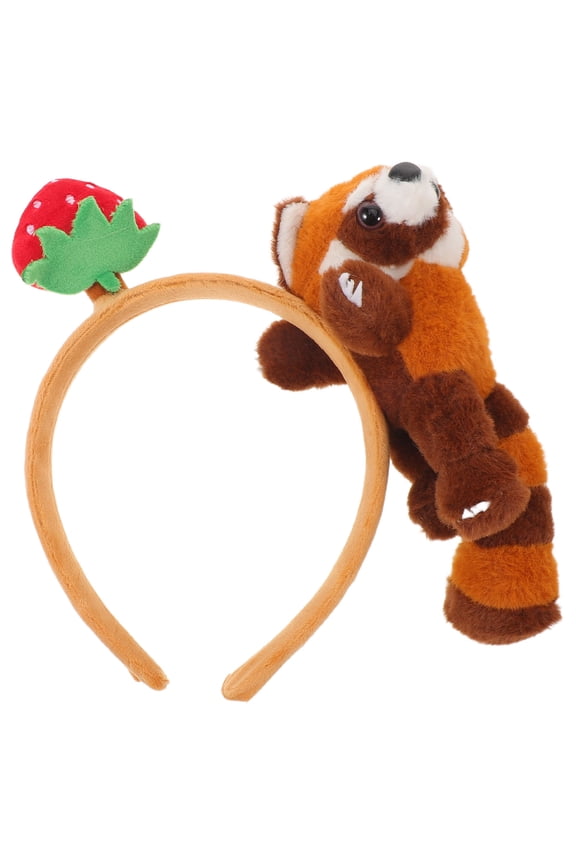 Multicolor Raccoon Plush Headband for Spa Makeup and Party Decorations