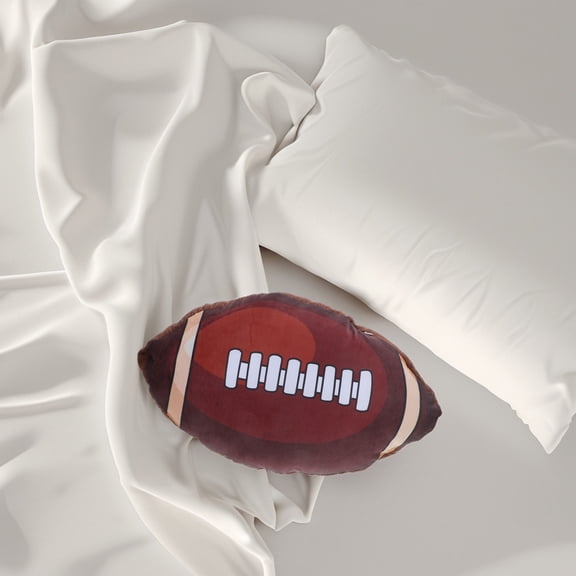 OUNONA Soft Rugby Shaped Plush Pillow with Cozy Velvet Fabric for Home Office and Car Back Support