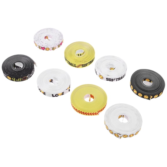 OUNONA Sports Baseball Grosgrain Ribbon Roll for Party Decorations DIY Crafting and Birthday Wrapping Multi Color