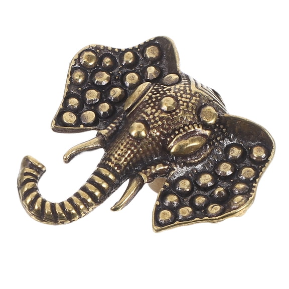 OUNONA Vintage Style Brown Brass Elephant Door Handle for Kitchen and Closet