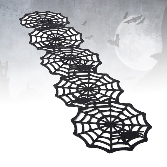 OUNONA Spider Web Table Runner Decoration Nonwovens Table Runner Tablecloth Home Party Bar Restaurant Decor