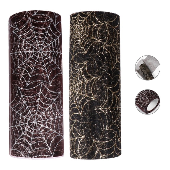 OUNONA Spider Web Tulle Decorative Gauze Assorted Color DIY Fabric for Wrapping Tablecloth and Crafts