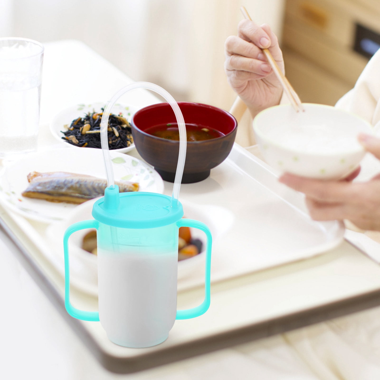 OUNONA Spill Proof Sippy Cup Adaptive 350 ml Elderly Drinking Cup With ...