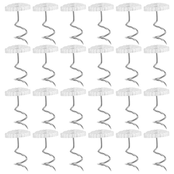 OUNONA Spiral Sofa Nails for Furniture Decoration Silver Color Iron and Plastic Material 50 Pieces