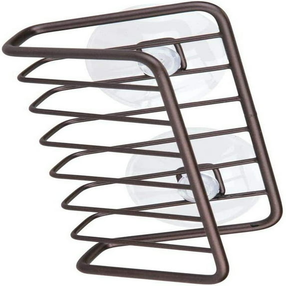 OUNONA Kitchen Sink Organizer, Brown Stainless Steel, Suction Cups, Keeps Area Clean and Tidy