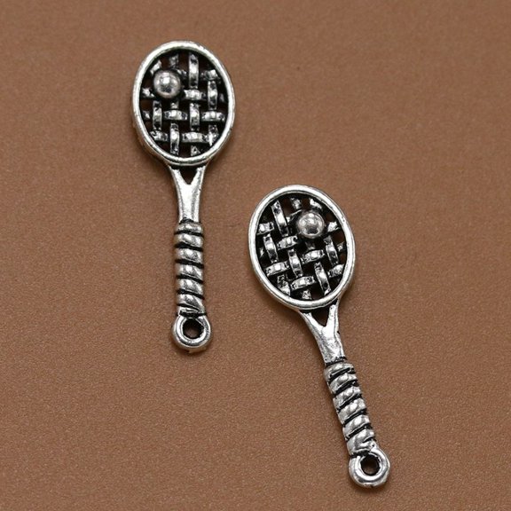OUNONA 20 Pieces Plated Tennis Racket Charms for Jewelry Making, Necklace and Bracelet Accessories