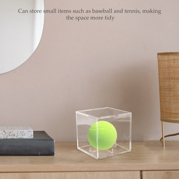 OUNONA Square Baseball Display Case Clear Acrylic Cube Baseball Holder Transparent Showing Box Baseball Holders For Balls Display Acrylic Display Case